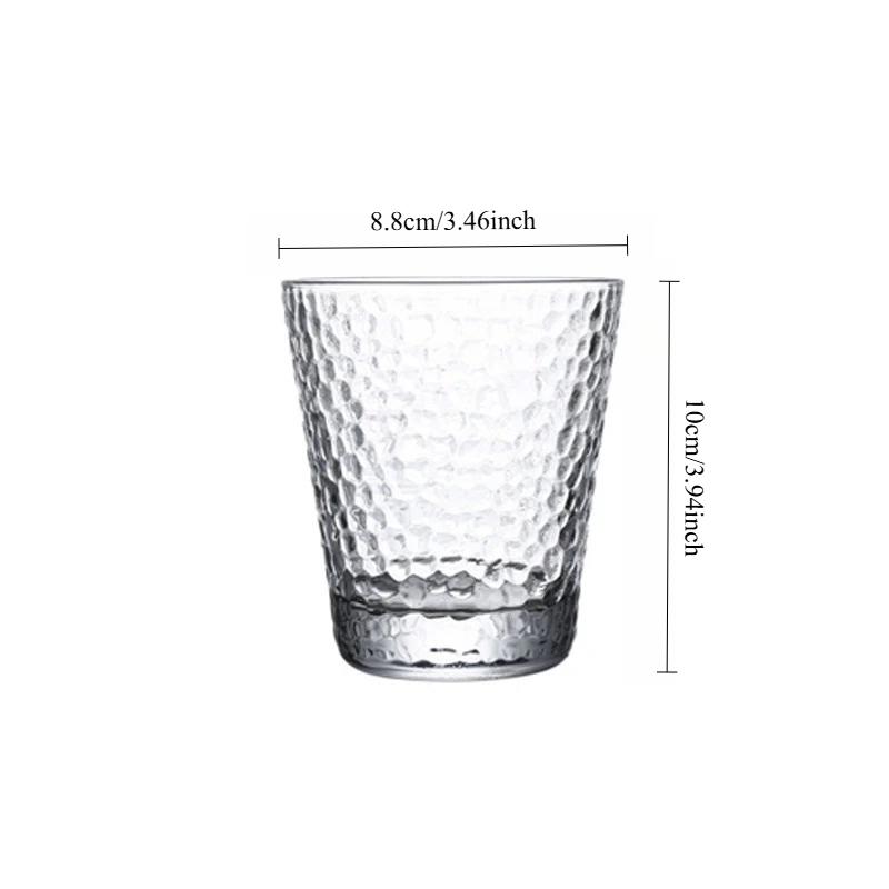Juice Beverage Cups Transparent Hammer Patterned Water Cup Elegant Cocktail Glass Household Whiskey Glass Classical Coffee Cup 1pcs