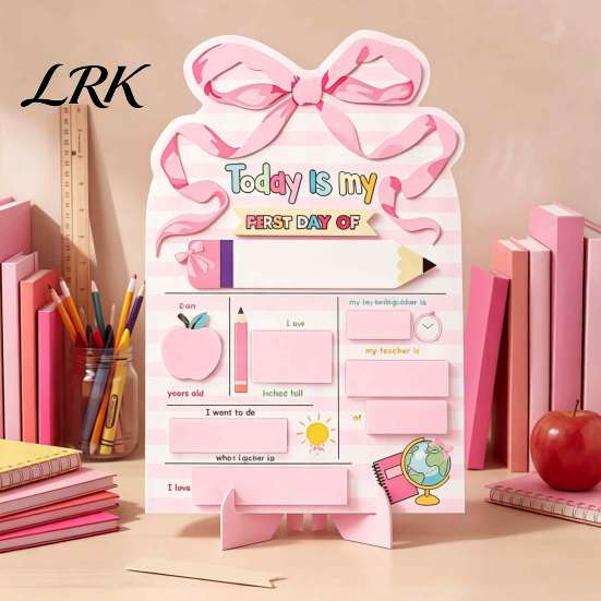 Kids Study Planner First and Last Day of School Board Sign for Kids, Reusable Wooden Small Chalkboard Sign, Cute Writing Daily Notes Schedules