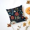 Nice Flower Cushion Cover Iceland Washable Linen Soft  for Daily Sofa Bed Home Room Decor