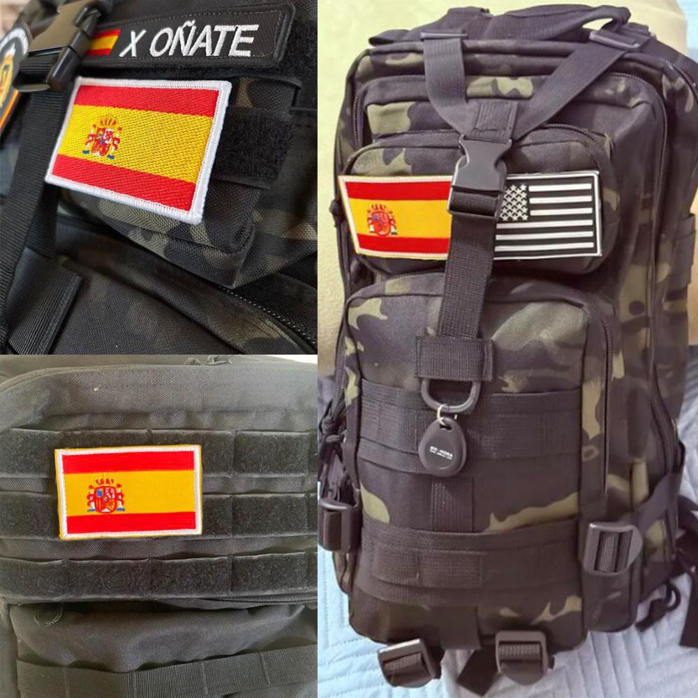 Toppa Ricamata Bandiera Spagnola su Vestiti Accessori Militari Tattici Toppe con Velcro Zaino Distintivo Morale Applicazione Chiusura