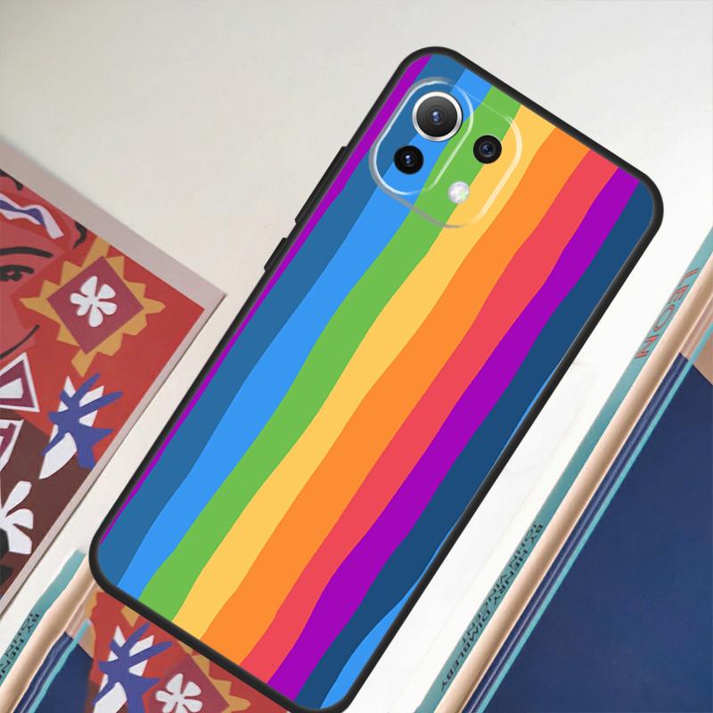 Colorful Rainbow Stripe For Xiaomi 11T 12T 13 Pro 12 11 Lite Phone Case For POCO F5 X5 Pro F4 X4 GT F3 M5 X3 Pro