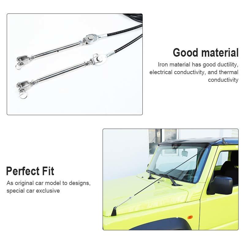 Engine Hood Branch Line Obstacle Protector Deflect Eliminate Rope Hanging Branches Brush Kit For Suzuki Jimny 2019 Up Car Exterior Accessories