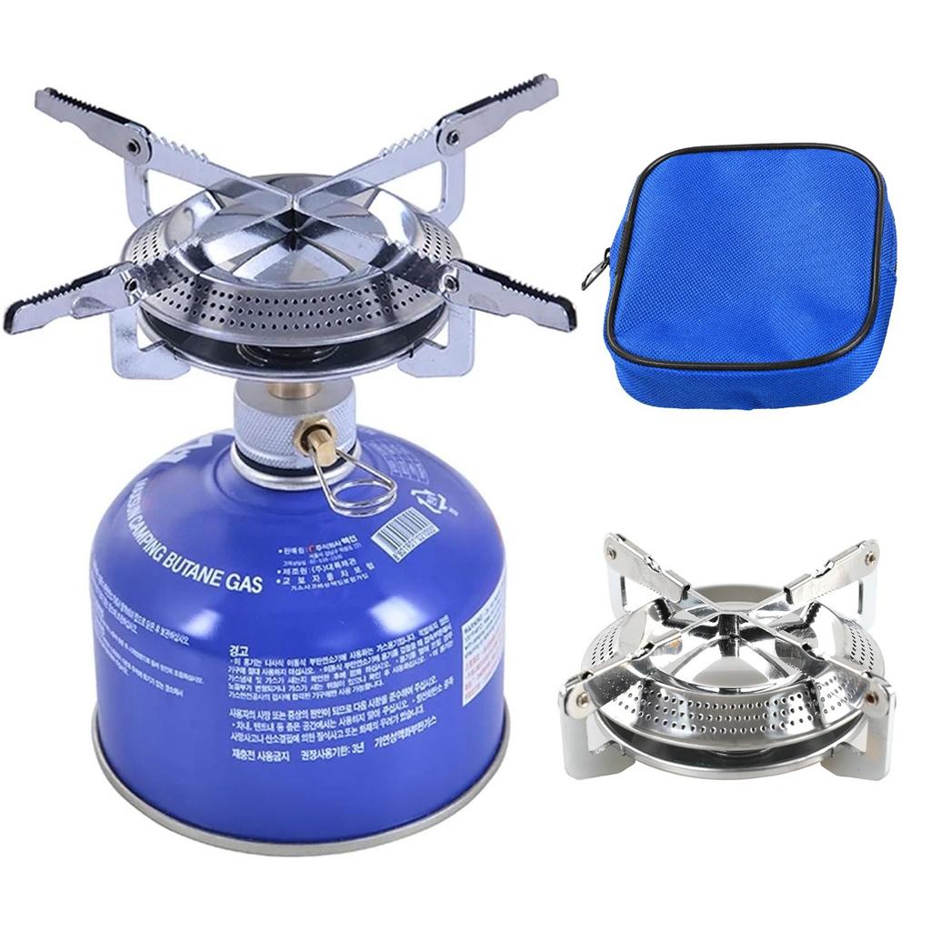 Windproof Outdoor Camping Gas Stove Portable Foldable Backpack Electronic Stove Head for Cooking Picnic Hiking Mountaineering Equipment