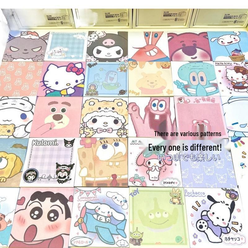 Kolorowe karteczki samoprzylepne z uroczymi rysunkami dla uczniów - Klejące, Kreatywne, Dziewczęce i Niedrogie.