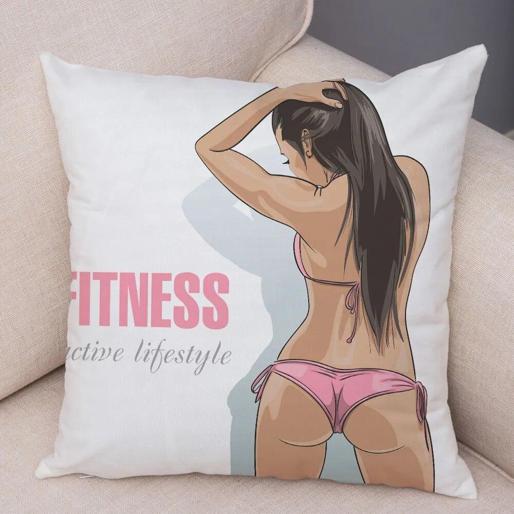 Sofa Car Home Fashion Girl Pillowcase Beautiful Sexy Ladies  Decoration Cartoon  Chest Cushion Cover