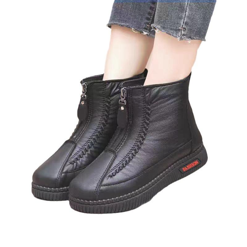 Winter Baumwollschuhe Damenstiefel Weichsohlige Warme Schneestiefel Rutschfeste Schuhe für ältere Menschen Baumwollschuhe Schneestiefel