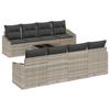 7 Piece Sofa Set with Cushions Light Grey and Dark Grey Poly Rattan