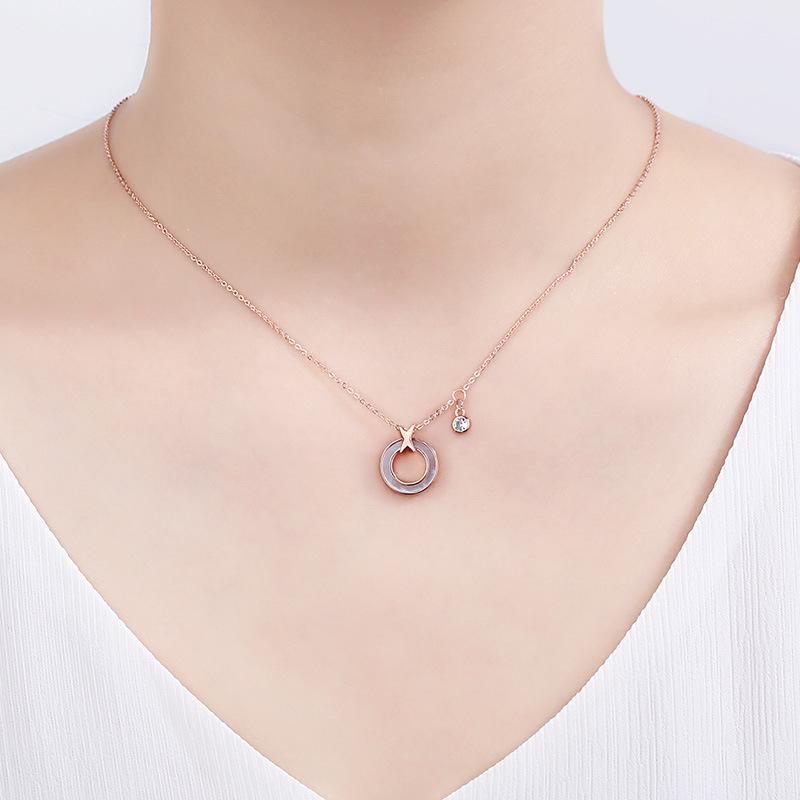 White Fritillary Belly Ring Necklace Women's Clarbone Chain Bow Simple Jewelry