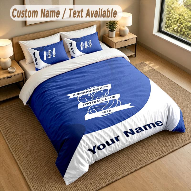 Bedding Set 1 Duvet Cover 2 Pillowcases BIRMINGHAM CITY Football Print Soft Bed Linen Bedroom Decor