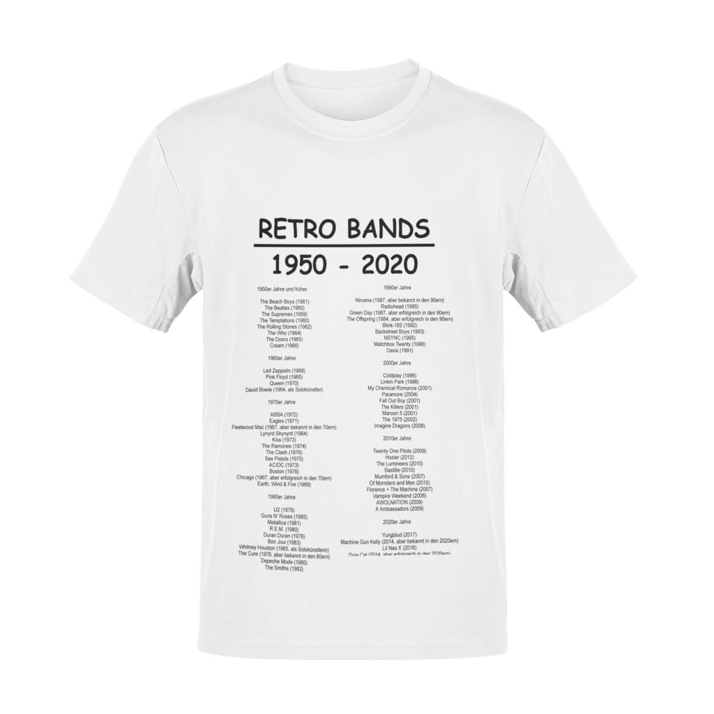 Retro Rock Band 1950 to 2020 List Music Old School Mens Organic Shirt S-XXXL