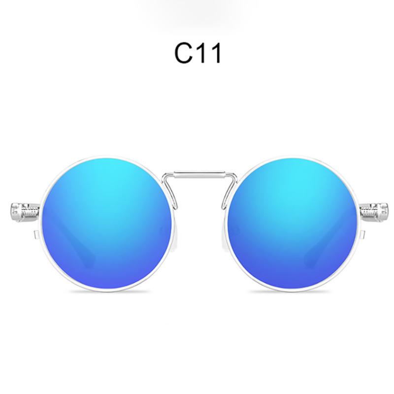 [Customized] Punk style sunglasses men's personalized spring metal glasses legs sunglasses round frame glasses sunglasses