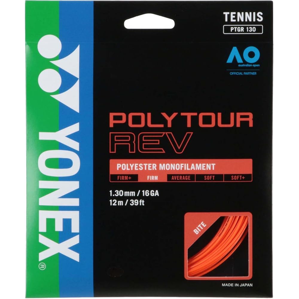 YONEX Poly Tour Rev 130 Tennis String Bright Orange 12m 130g