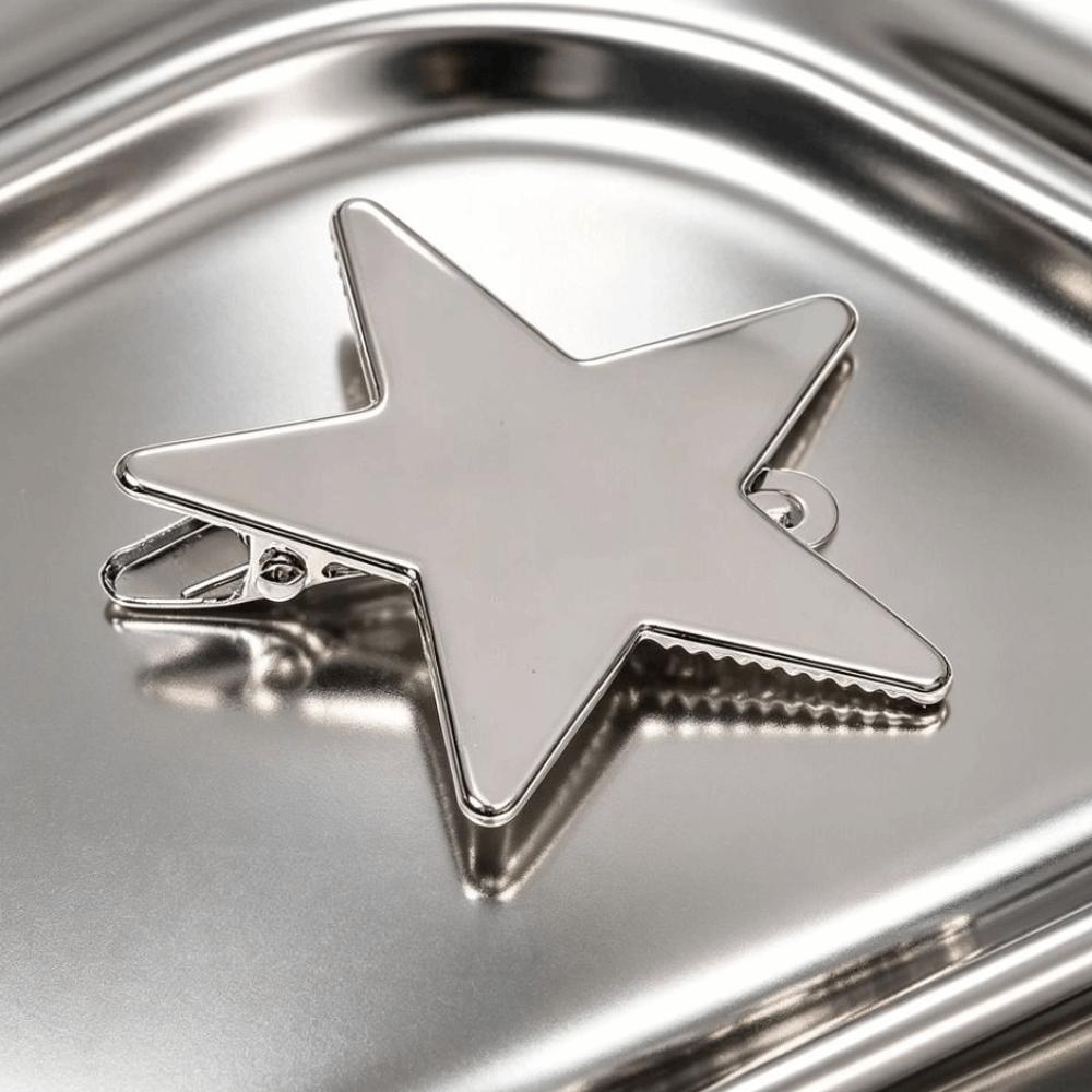 Y2K Silver Star Hair Clip Creative Cute Hair Barrettes Children Side Clip  Hair Accessories