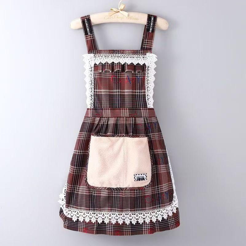 Fashion Princess Short Lace Apron Breathable Waterproof Maid Summer Foreign Style Workwear Beauty Shop Household Cleaning Tools