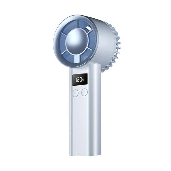 120-Speed Mini Handheld Fan LCD Display USB Rechargeable Ice Cooling Fan Summer Travel Outdoor Portable Small Personal Fan синий