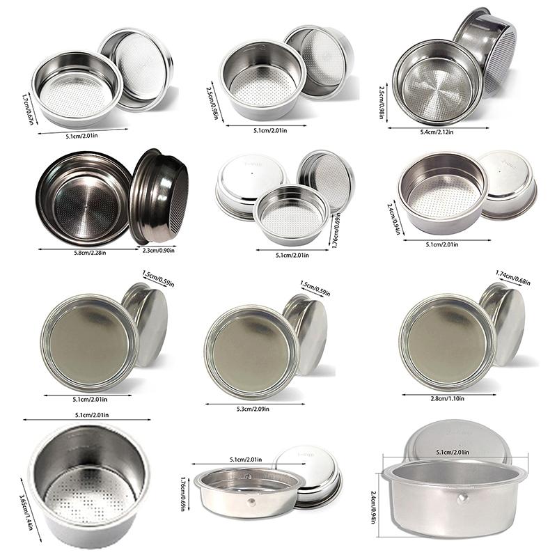 51/54/58mm Náhradní košík kávového filtru Nerezový bezdnový portafiltr Espresso filtrační příslušenství Baristický nástroj