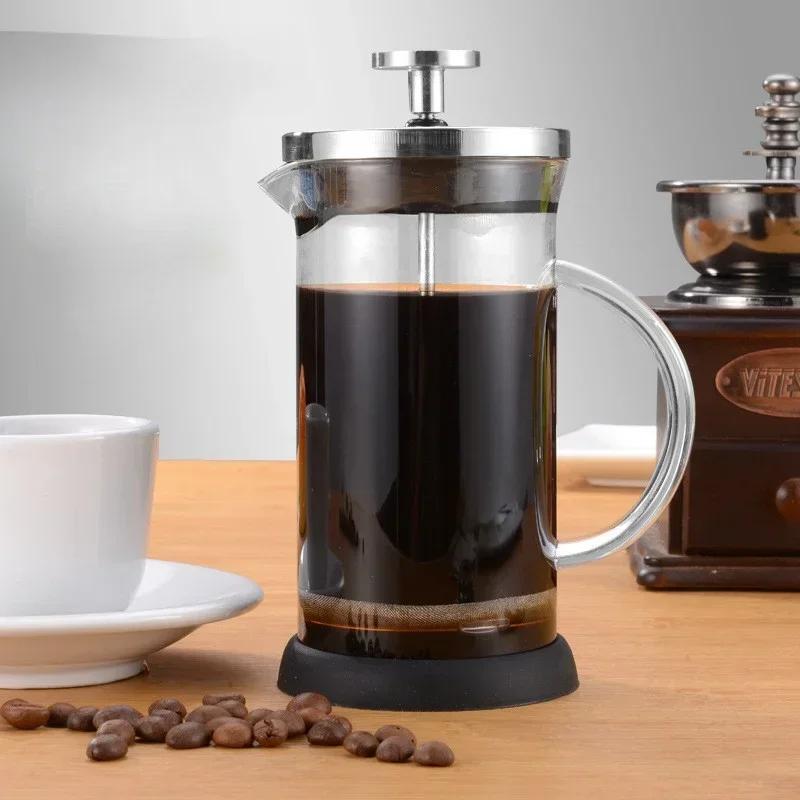 350-1000ml Transparent Coffee French Press Pot with Filter Multifunctional Heat Resistant Borosilicate Glass Coffee Kettles Tool