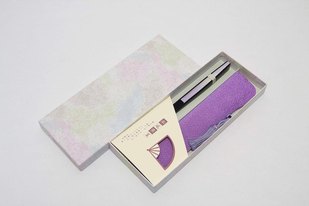 Hasegawa Kyoto-style Fan for Women, with Fan Case and Presentation Box (Moon Cherry Blossom)