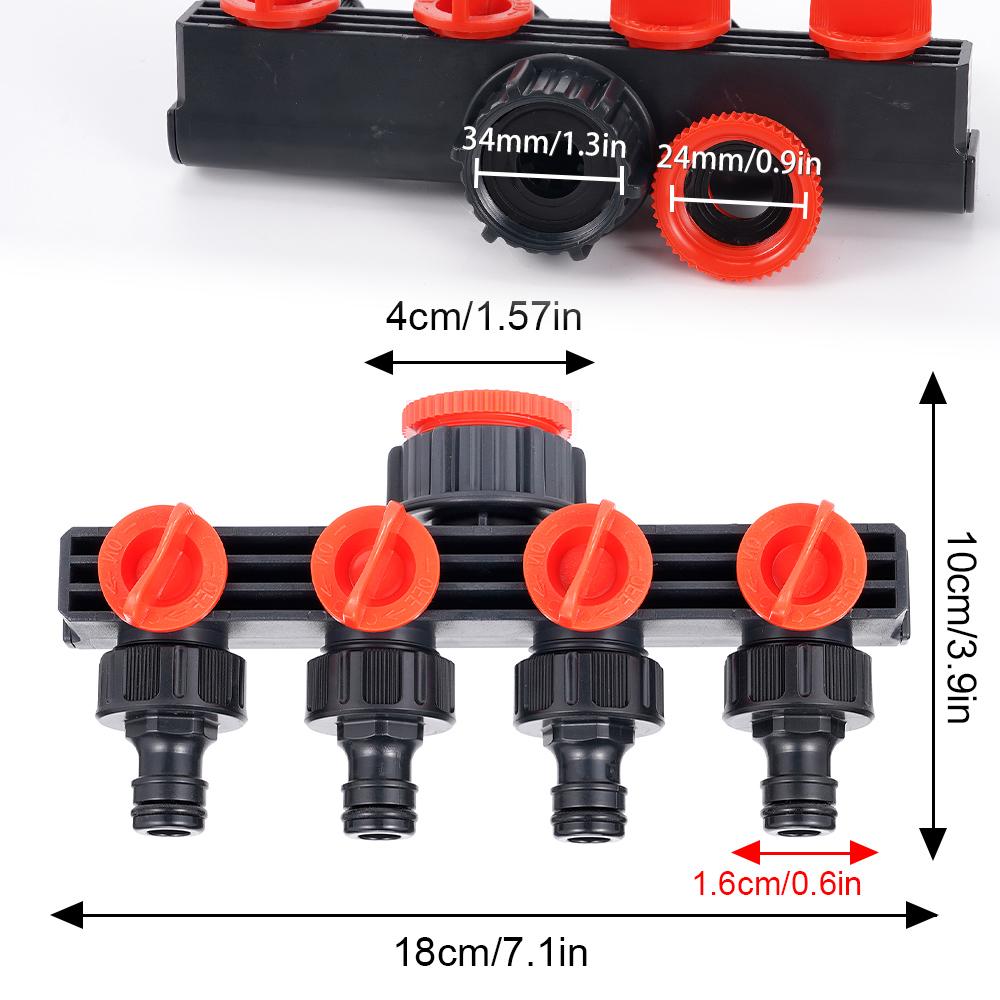 1-Pcs Garden Water Pipe Hose Quick Connect Adapters Plastic 4-way Quick Connector Splitter Garden for Faucets Watering Systems