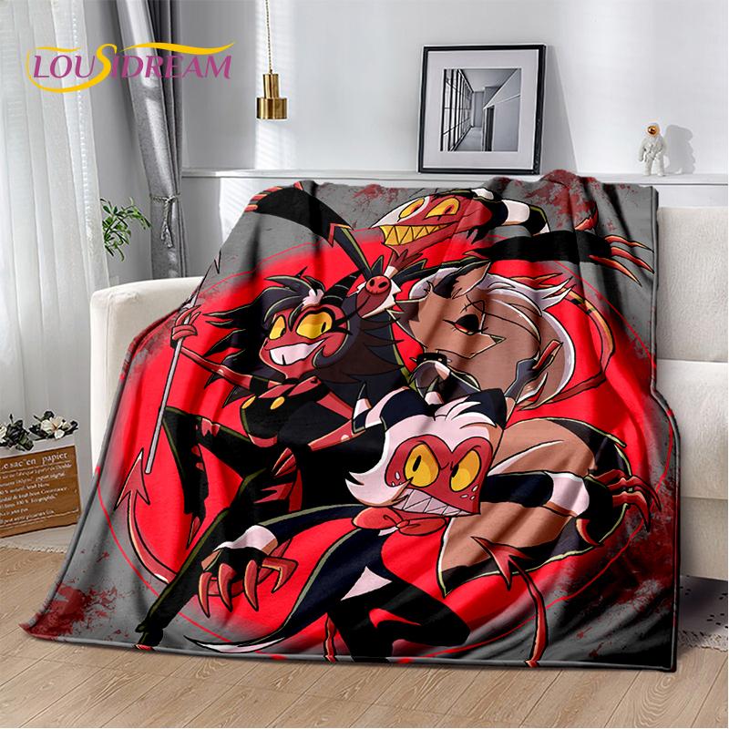 2025 H-Helluva Boss Blitzo Cartoon Soft Blanket,Soft Throw Blanket for Home Bedroom Bed Sofa Picnic Travel Cover Child Gift