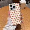 Orange And Pink Large Spots Phone Case For IPhone 17 Air 16 15 14 Plus 13 12 11 Pro Max Elegant Shockproof Vintage Leather Cover