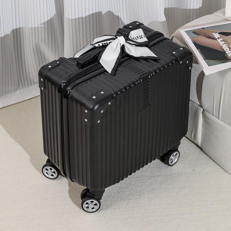 18-Inch Silent Spinner Carry-On Suitcase with Telescopic Handle and Password Lock