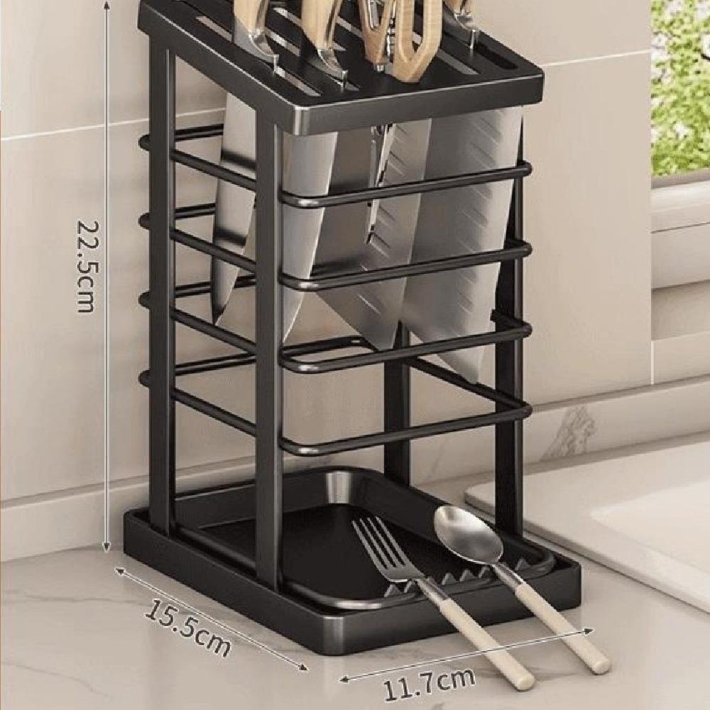 Square Kitchen Utensils Storage Holder Black White Kitchen Countertop Storage Rack  Kitchen Use