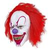 Scary Halloween Clown Masque with Red Hair Full Head Adult Evil Joker Latex Masque for Halloween Party Cosplay Masquerade Costume