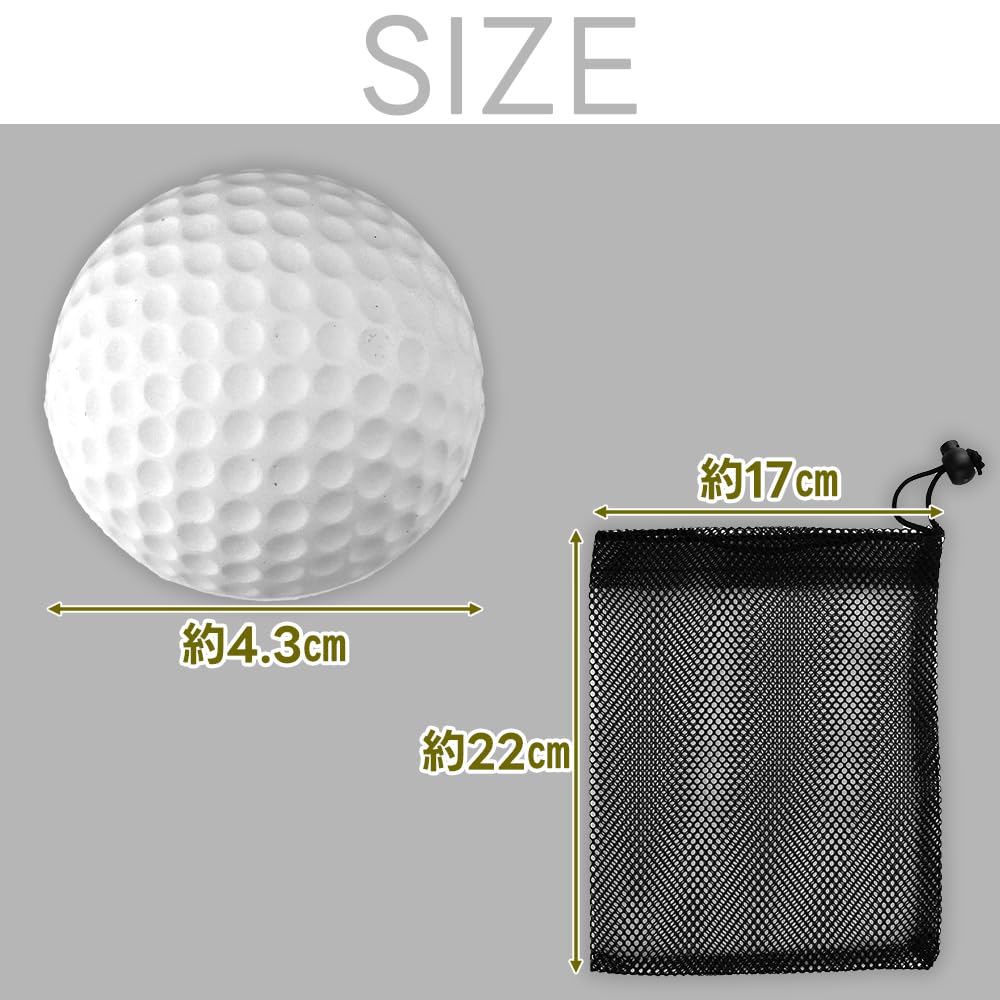 Set of 12 Practice Golf Scratch Indoor Use Balls, Quiet, Dimpled, Shock-Absorbing, Won't Furniture,