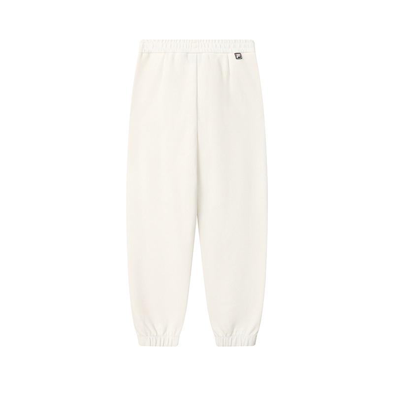 FILA Original Classic Minimalist Comfortable Skin-Friendly Pocketed Cuffed Casual Pants Women pants Cloud-Mushroom-White F11W549607FWT