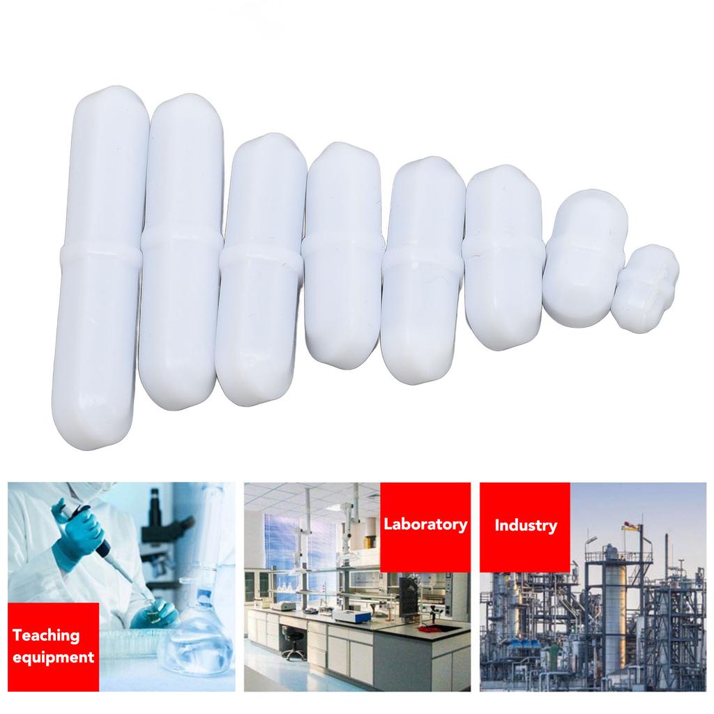 8 Pcs Set Magnetic Stir Bar 10 15 20 25 25 30 35 40mm PTFE Magnetic Stirrer Mixer Stir Rod for Laboratory