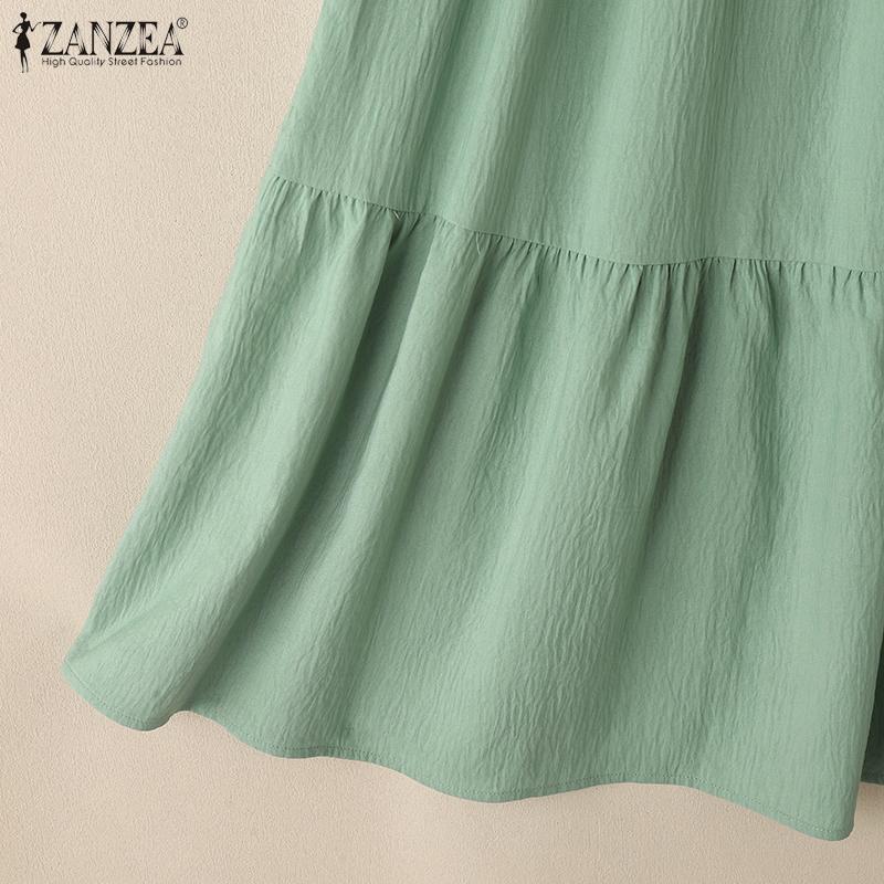 ZANZEA Women Casual Elastic Waist Loose Summer Long Skirts