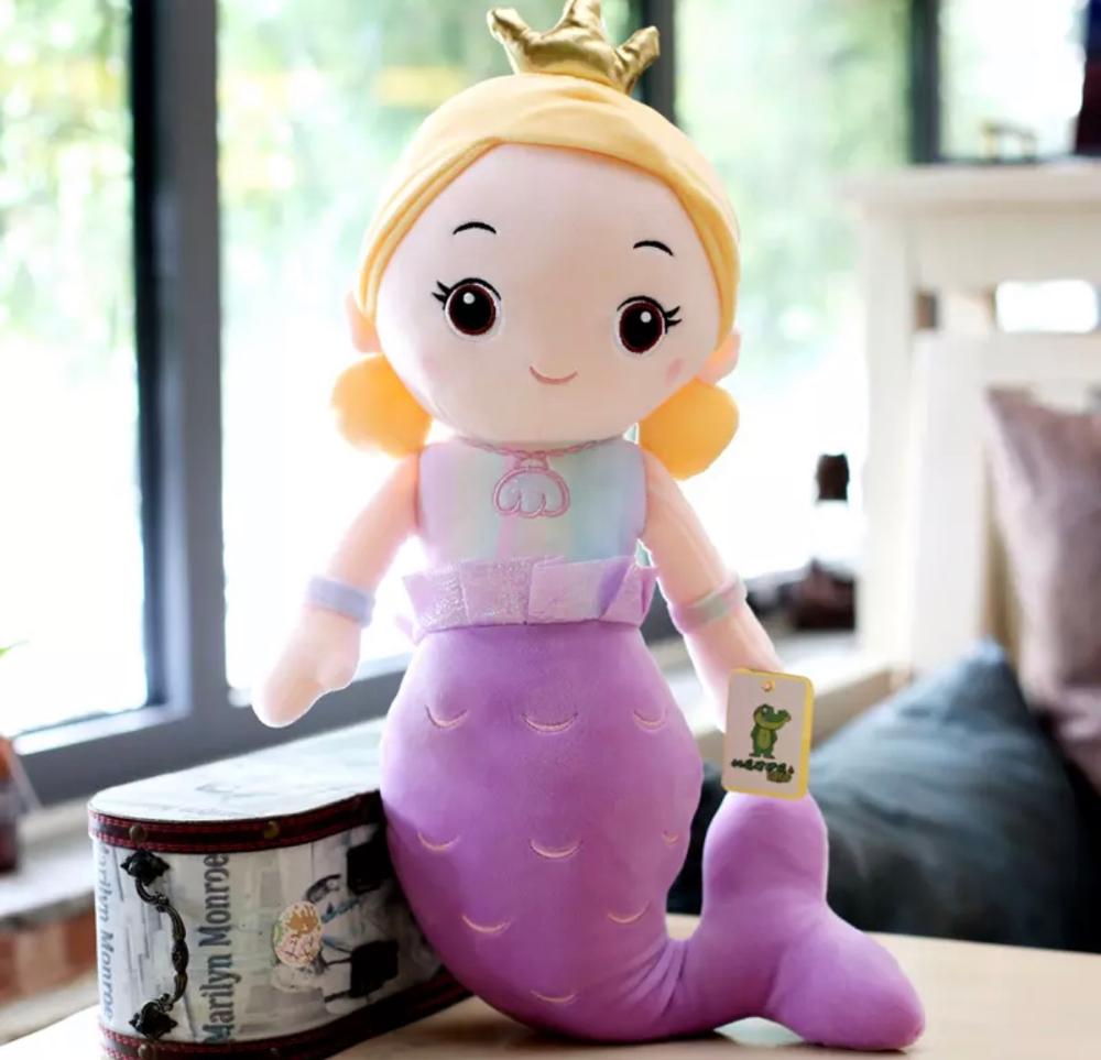 

Кукла-фея Корона Русалка Плюшевая игрушка Дети Девочка Мультяшная Мягкая Русалка Морская Рыба Животное Кукла Домашний Декор Подарок на День Рождения для Девочки about 30cm фиолетовый