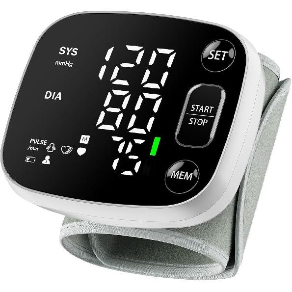 Oklar Blood Pressure Monitors for Home Use Rechargeable Wrist Digital BP Machine Cuff with LED Backlit Display, Voice Broadcast, 240 Memory Storage