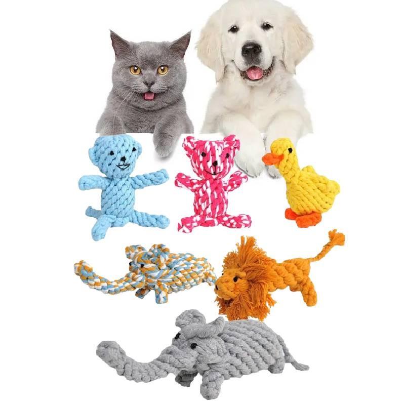 Handcrafted Animal Pet Toys For Dogs Featuring Colorful Cotton Rope Durable Chew Duck Giraffe Moose Ideal For Interactive Playtime