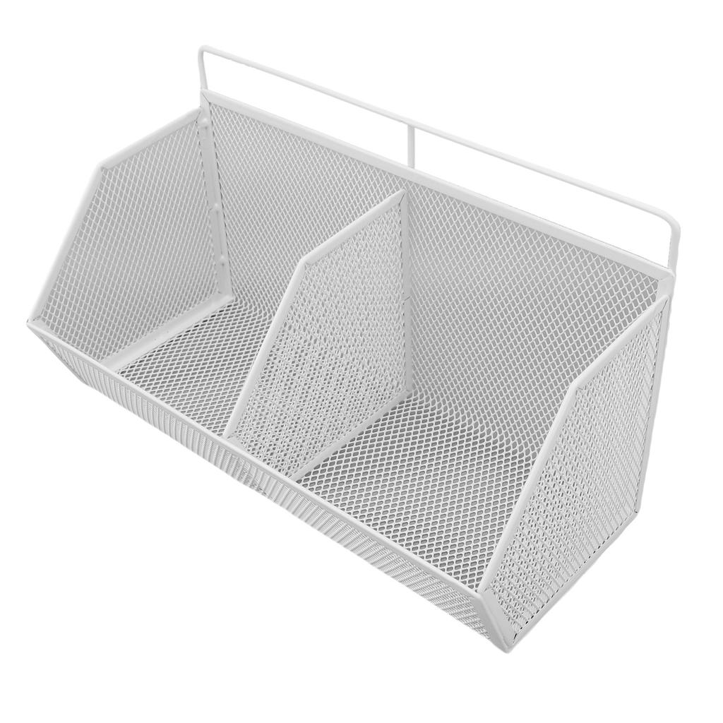 Hanging Kitchen Basket Adhesive Non Drill Wall Mounted Small Wire Storage Food Pantry Bevel 2 Grid