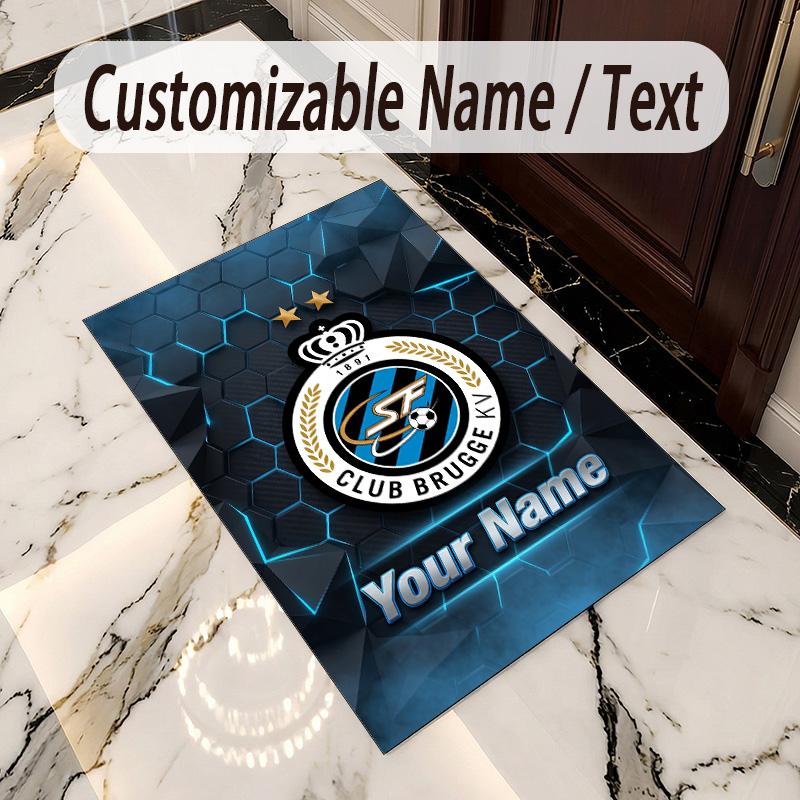 Crystal Velvet Rug Club Brugge FC Print Custom Name Text Floor Mat Home Decor