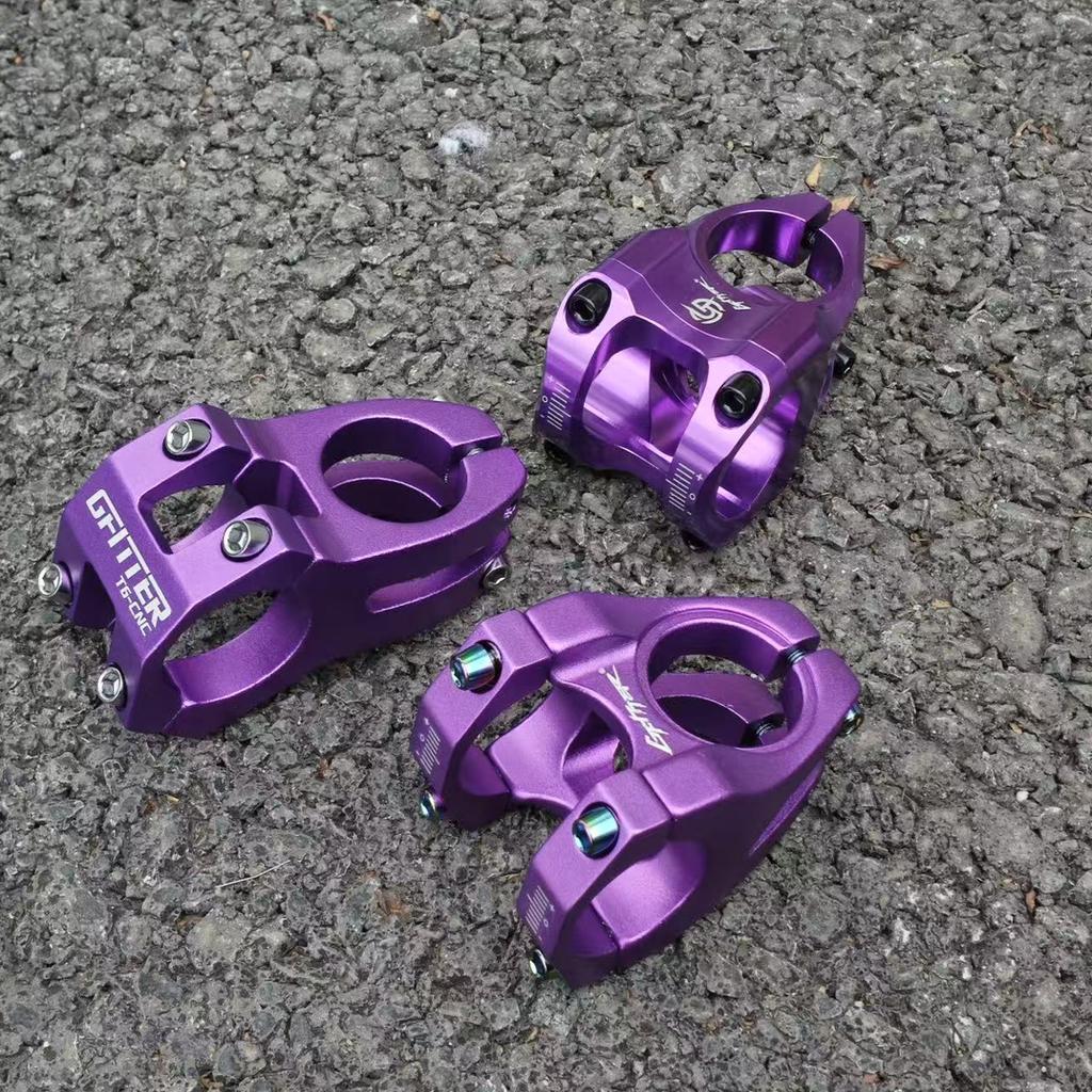 1pc Purple 31.8×28.6mm Aluminum Alloy Bike Stem for MTB/BMX/DH/Trail Riding etc. Anodized, Available in Sandblasted & Glossy