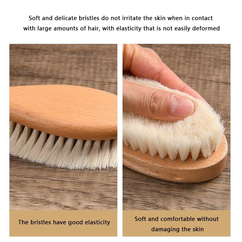 Wooden Handle Brush Baby Hair Brush Newborn Hair Brush Infant Comb Head Massager Special for real hair wigs