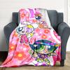 1pc Flower Power Blanket Lightweight Flannel Blanket Throw Blanket For Sofa, Bed, Travel, Camping, Livingroom, Office, Couch