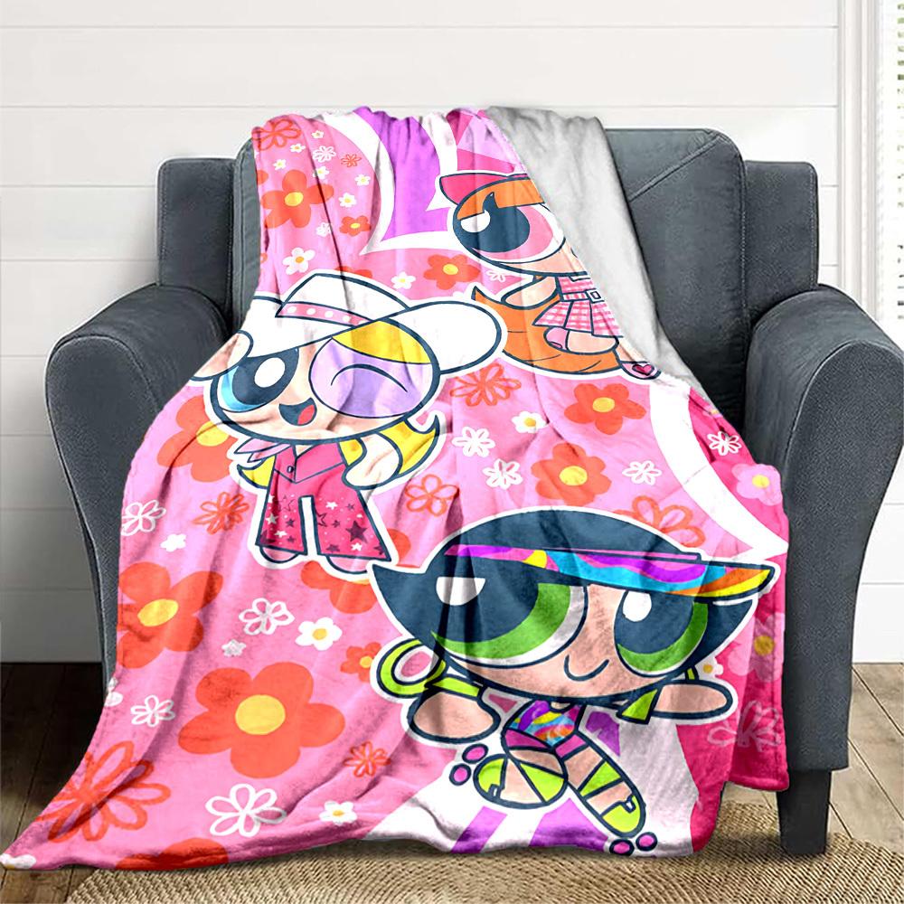 1pc Flower Power Blanket Lightweight Flannel Blanket Throw Blanket For Sofa, Bed, Travel, Camping, Livingroom, Office, Couch 80x120cm