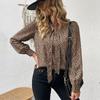 YYFS Women's Fashion Casual Leopard Print Long Sleeve Blouses & Shirts