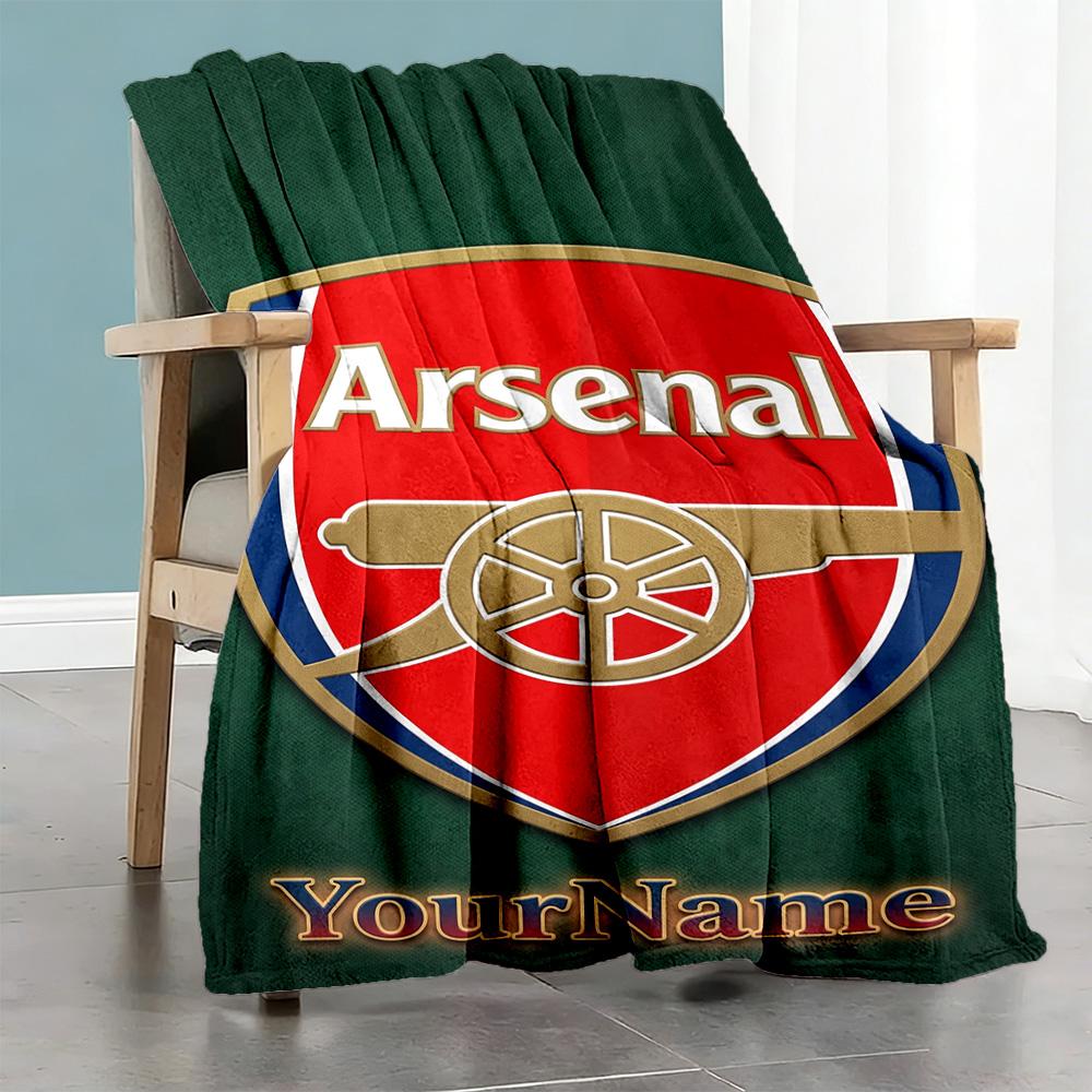 Arsenal Personalized Name Blanket Cozy Personalized Blanket Soft & Cozy for Livingroom Couch Office Chair Bed Ideal for All Seasons