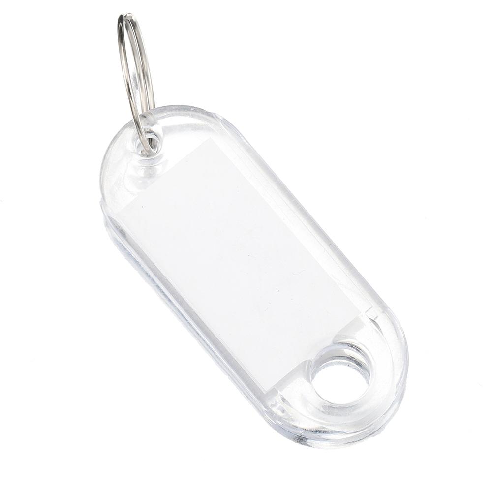10pcs Coloful Key Tags Plastic Split Key Ring Paper Labels Clear Windows Flexible Key Organizer DIY Item Identifiers Luggage Tag