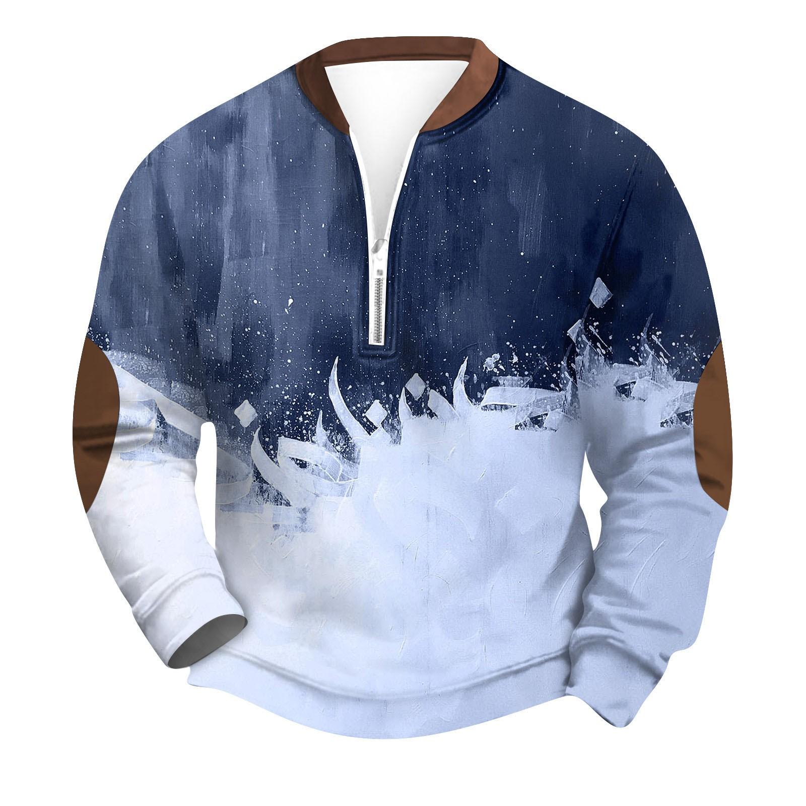 

Мужская повседневная толстовка в стиле ретро с градиентным принтом S