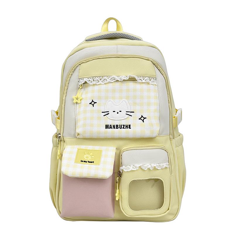 Schoolbag wholesale girl high value college wind backpack casual large capacity backpack junior high school girl high school student schoolbag