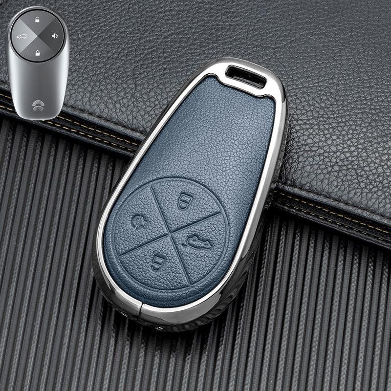 Signal Unobstructed Double-Sided Leather Metal Key Shell for 2022 NIO ES6, ES8, EC6
