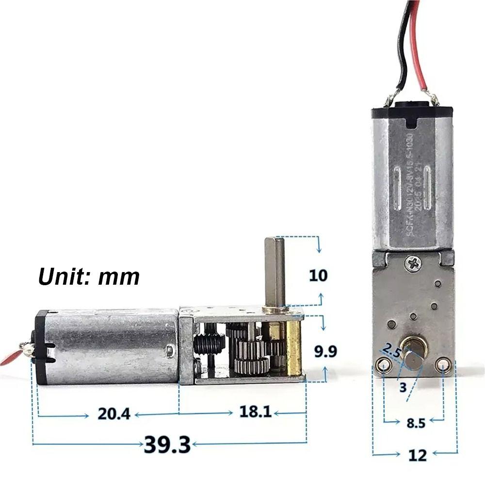 1Pcs New DC 3V 5V 6V 12RPM Micro N30 Gear Motor Single Long Shaft Mini Gearbox Motor Slow Speed High Torque Reduction Motor