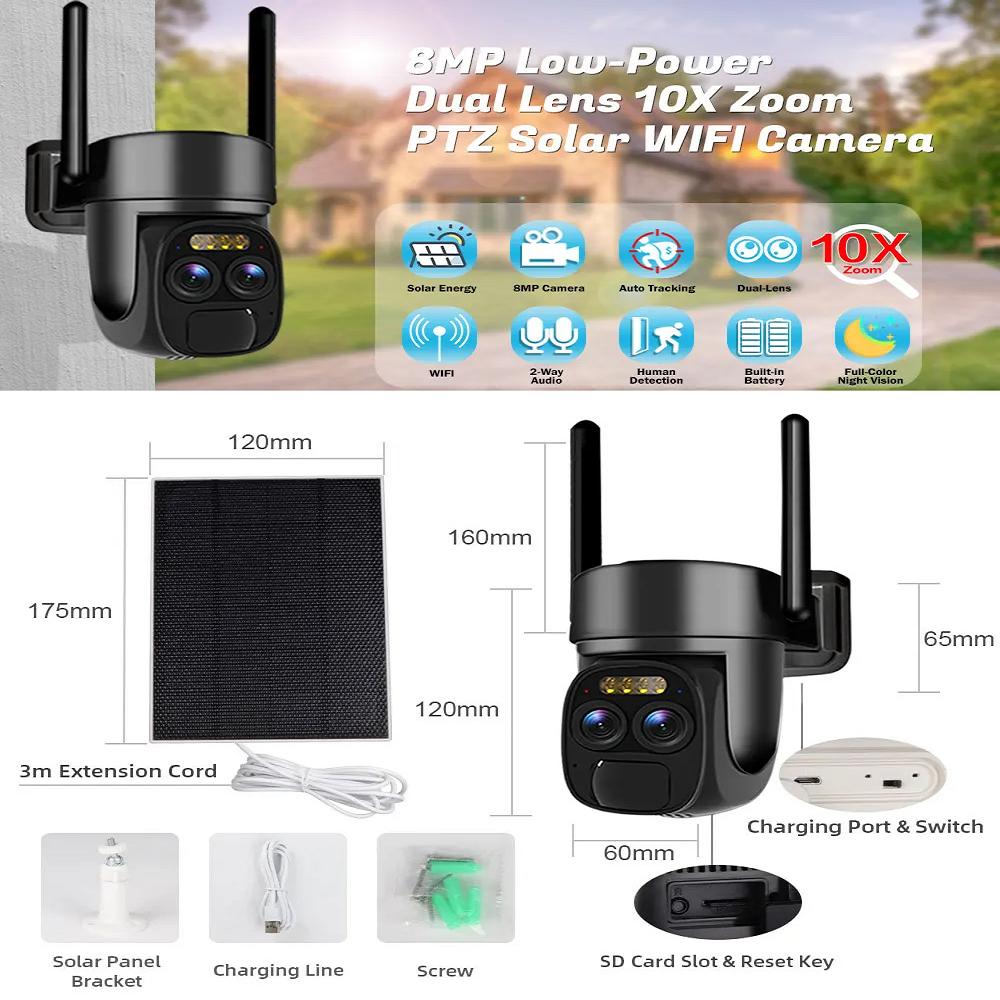 Solar-powered Surveillance Camera, Smart Wireless IP Network Camera, High-definition Video Monitor