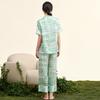100% Mulberry Silk Fashionable High-End Edging Printed Short-Sleeved Pants Home Suit Set for Women